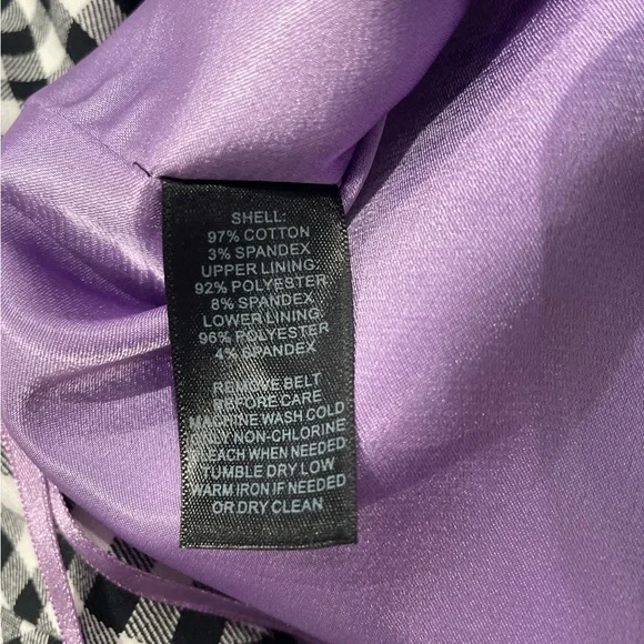 White House Black Market Sleeveless Black/White Gingham Sheath Dress Size 8 - Picture 7 of 12